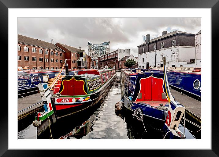 Birmingham Narrow Boats Framed Mounted Print by mhfore Photography