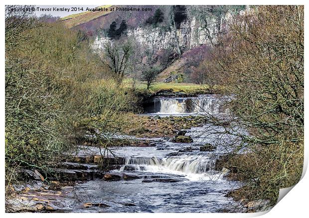 Waterfall at Wain Wath Keld Print by Trevor Kersley RIP