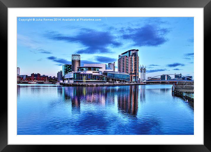 Cityscape in Salford Quays Framed Mounted Print by Juha Remes