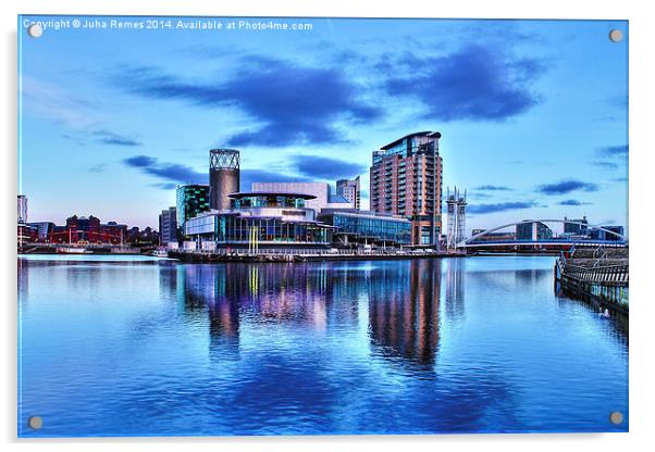 Cityscape in Salford Quays Acrylic by Juha Remes