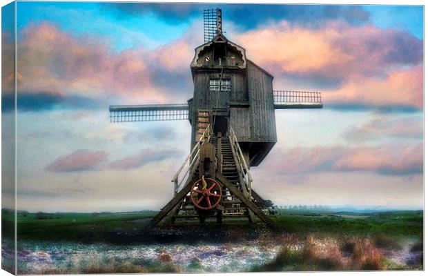 Windmill Watercolour Canvas Print by Jason Green