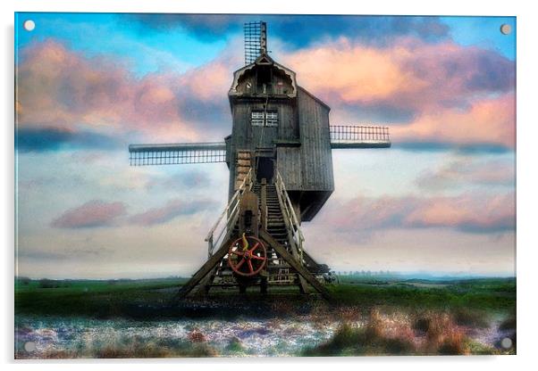 Windmill Watercolour Acrylic by Jason Green