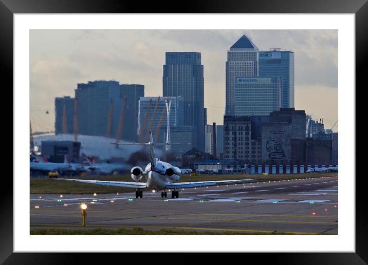 London city Airport Framed Mounted Print by David Pyatt