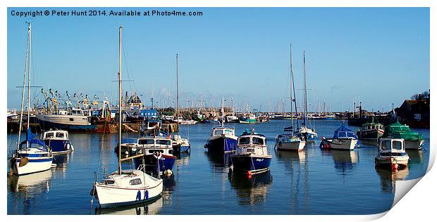 High Tide In The Harbour Print by Peter F Hunt