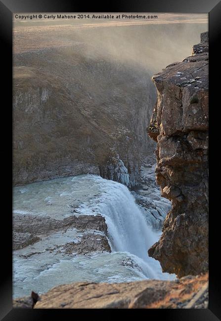 Gullfoss: icelandic waterfall Framed Print by Carly Mahone