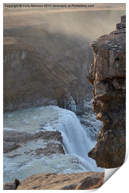 Gullfoss: icelandic waterfall Print by Carly Mahone