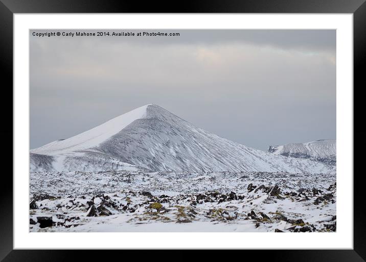 snow covered icelandic mountains Framed Mounted Print by Carly Mahone