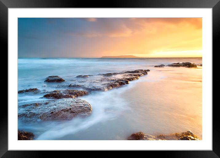 Osmington Mills on Fire Framed Mounted Print by Chris Frost