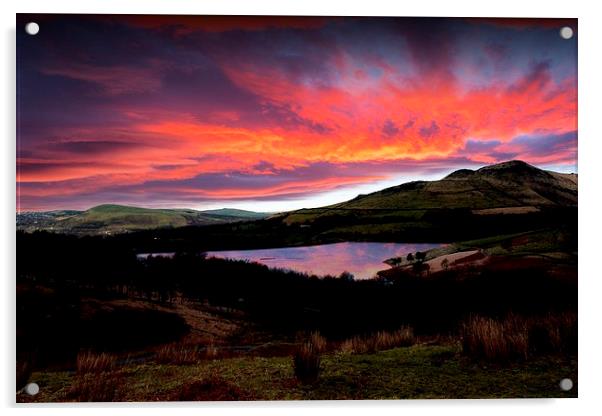 Dovestones sunrise Acrylic by Neil Ravenscroft