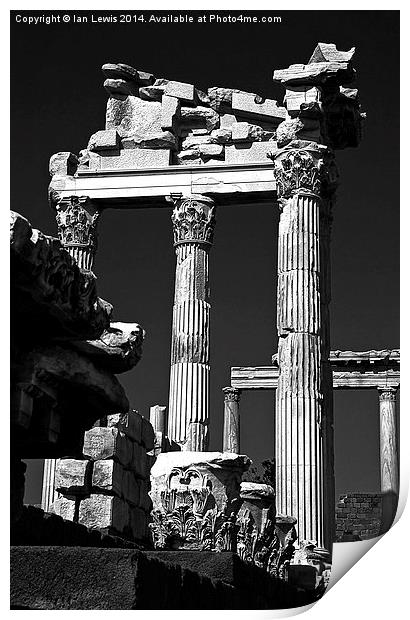 Timeless Beauty Corinthian Columns at Pergamon Print by Ian Lewis