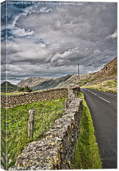 Cumbrian mountain road Canvas Print by Brian Fry