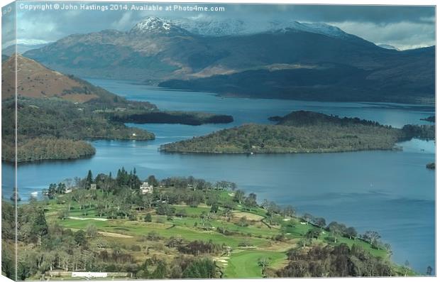 Serene Beauty of Loch Lomond Golf Club Canvas Print by John Hastings