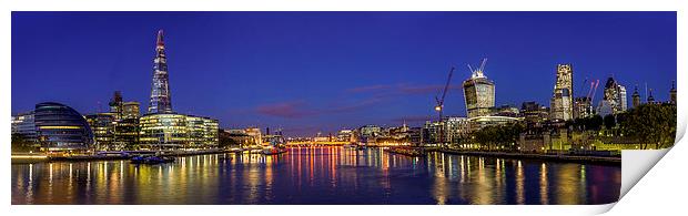 Thames Panorama Night Print by Olavs Silis