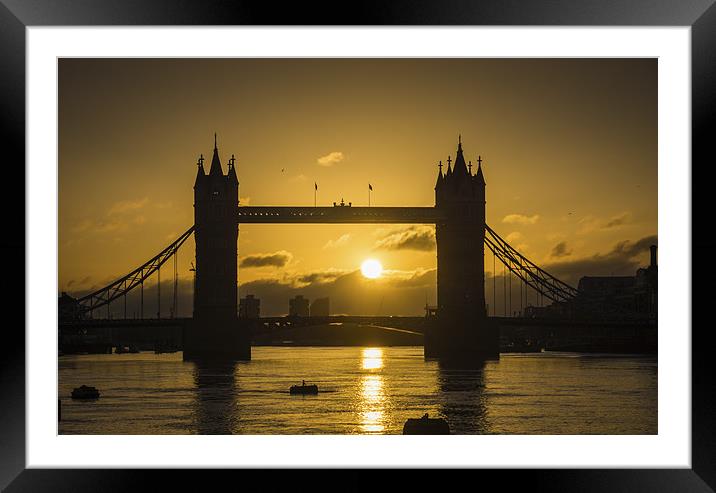 Sunrise at Tower Bridge Framed Mounted Print by Olavs Silis