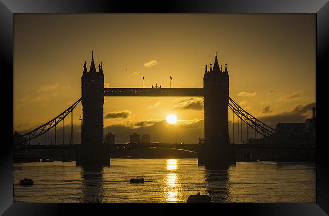 Sunrise at Tower Bridge Framed Print by Olavs Silis