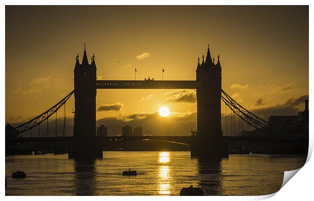 Sunrise at Tower Bridge Print by Olavs Silis