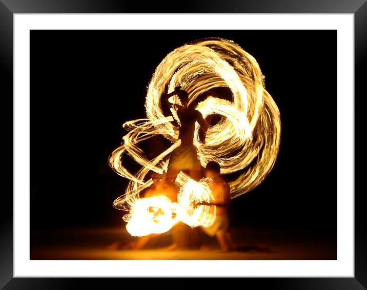 Fire Show Framed Mounted Print by Liz Marshall