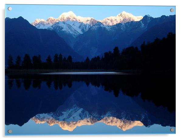 Mount Cook Reflected Acrylic by Liz Marshall
