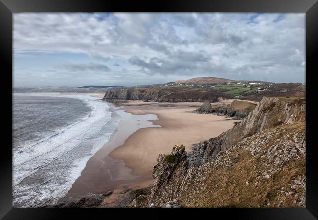 Pobbles on the Gower. Framed Print by Becky Dix