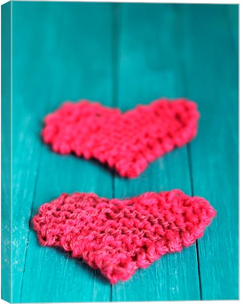 Knit my Hearts Canvas Print by Emma Manners