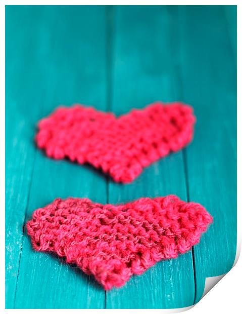 Knit my Hearts Print by Emma Manners