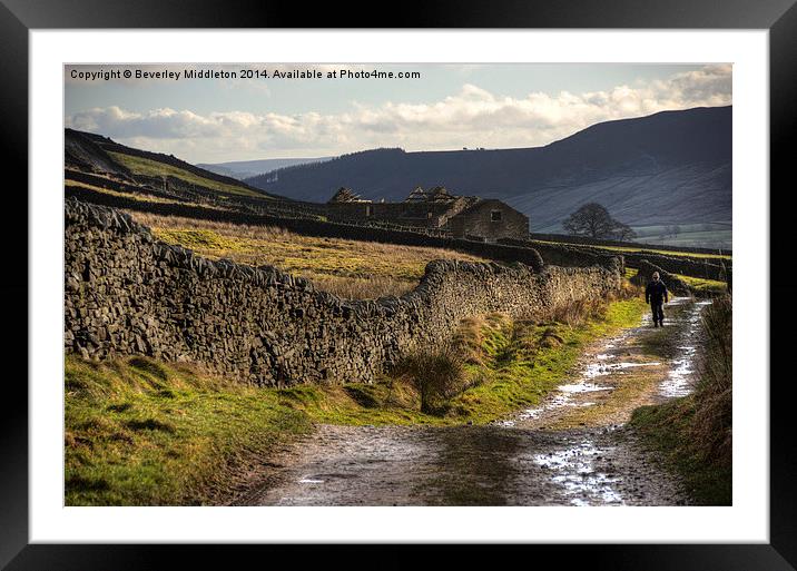 Footpath to Grassington Framed Mounted Print by Beverley Middleton
