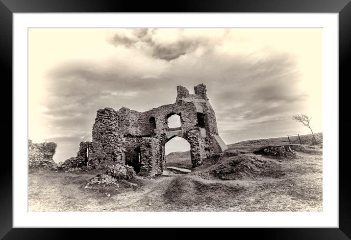 Pennard Castle, Gower Peninsular. Framed Mounted Print by Becky Dix