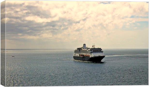 Cruise Ship , Ocean and Clouds Canvas Print by Bill Lighterness