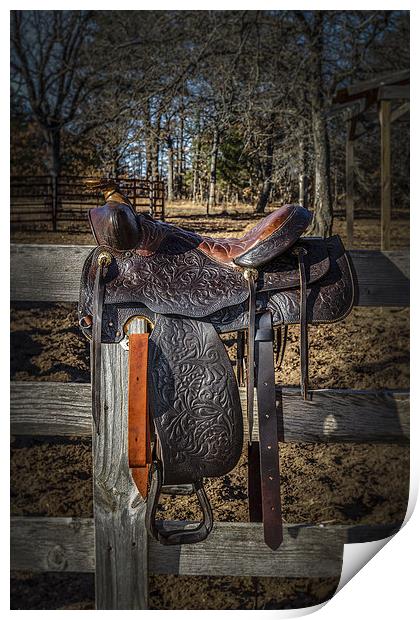 Western Saddle Print by Doug Long