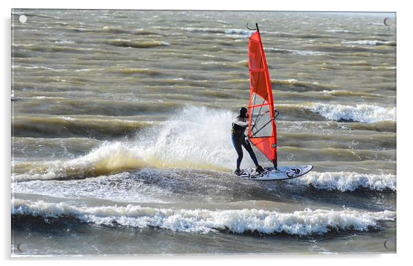 wind surfer Acrylic by nick wastie