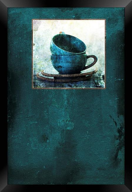 Turquoise Cups Framed Print by Randi Grace Nilsberg