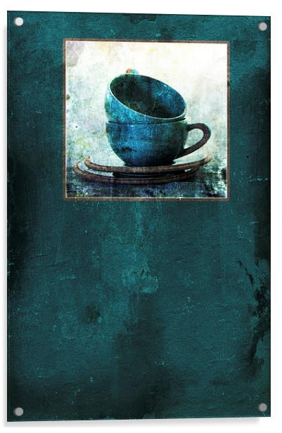 Turquoise Cups Acrylic by Randi Grace Nilsberg