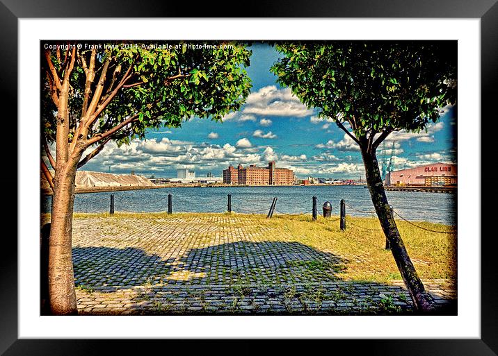 Scenic view across Birkenhead docks Framed Mounted Print by Frank Irwin