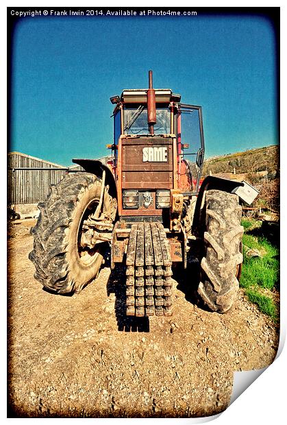 A powerful “SAME” tractor on a farm Print by Frank Irwin