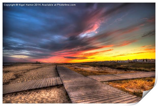 Down On The Boardwalk Print by Wight Landscapes