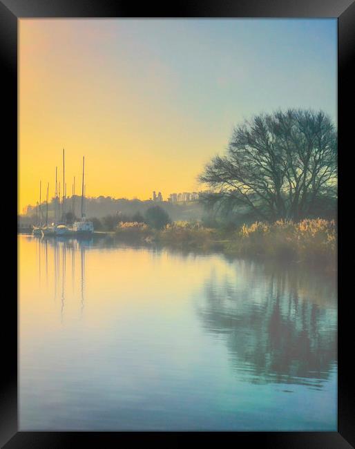 Mist at turf locks Framed Print by Andy dean