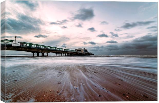 Tranquil Sunrise over Bournemouth Pier Canvas Print by Daniel Rose