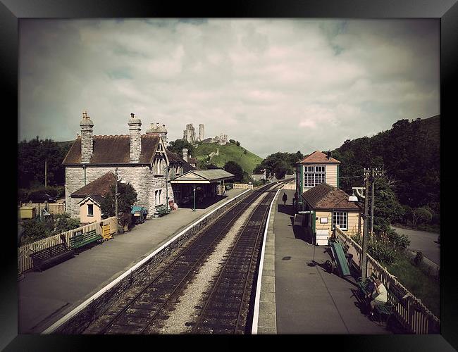 Antique Corfe Station Framed Print by Linsey Williams
