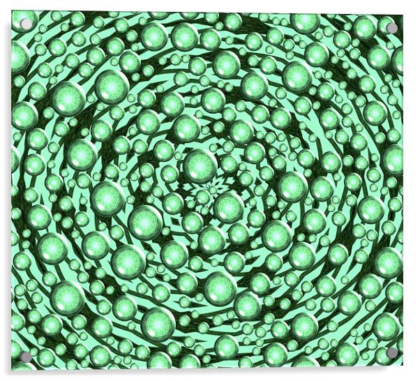 Green bubbles Acrylic by Ruth Hallam