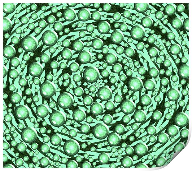 Green bubbles Print by Ruth Hallam