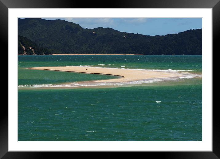 Sand Spit New Zealand Framed Mounted Print by Mark Hughes