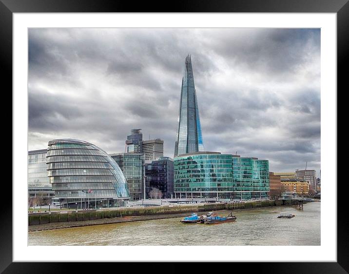 The Shard Cityscape Framed Mounted Print by Angela Wallace