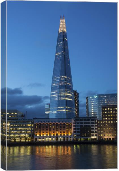 the shard by Night Canvas Print by Olavs Silis
