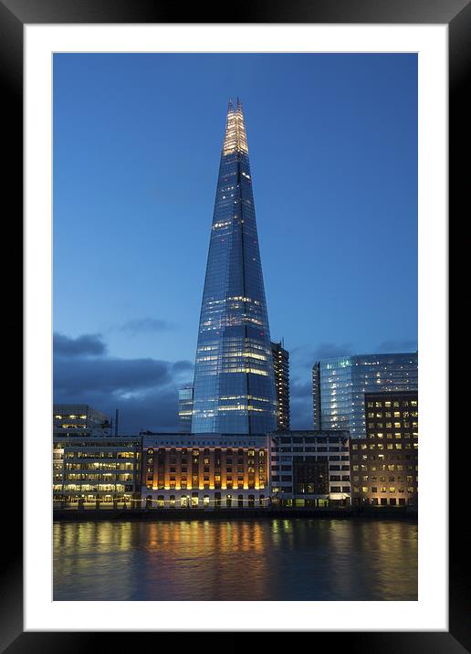 the shard by Night Framed Mounted Print by Olavs Silis