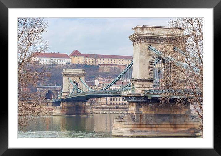 Chain bridge Framed Mounted Print by Colin Porteous