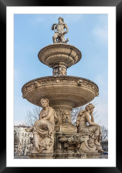 Fountain Framed Mounted Print by Colin Porteous