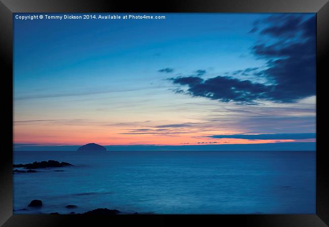 Ailsa Craig Sunset Framed Print by Tommy Dickson