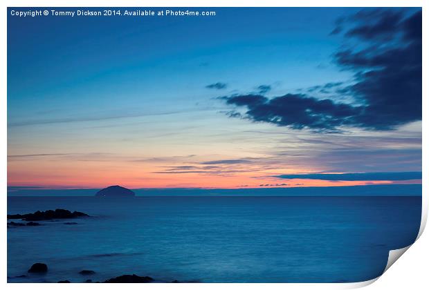 Ailsa Craig Sunset Print by Tommy Dickson