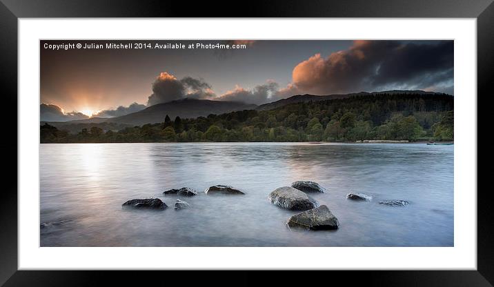 Coniston Sunset Framed Mounted Print by Julian Mitchell