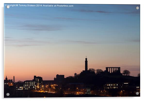 Majestic Edinburgh Skyline Acrylic by Tommy Dickson